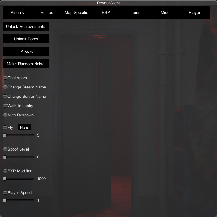 menu screenshot